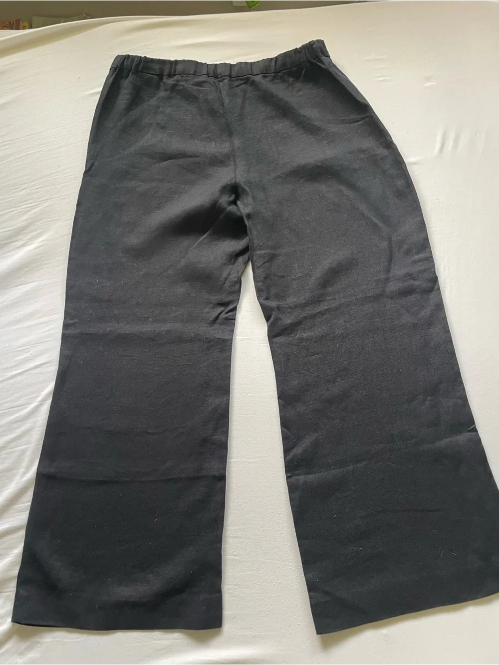 Banana Republic Wonen’s Black Solid Linen Flat Front Dress Pants